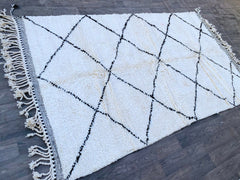 Diamonds Custom Moroccan Berber Rug - Authentic Beni Ourain Moroccan Rug – Handmade Berber Wool Carpet
