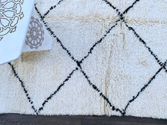 Diamonds Custom Moroccan Berber Rug - Authentic Beni Ourain Moroccan Rug – Handmade Berber Wool Carpet