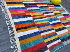 Custom Berber Rug - White & Blue Wool Moroccan Rug - Handmade Area Rug - Personalized Carpet - Teppich