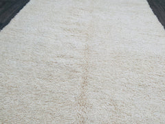 Handwoven Moroccan Berber Rug - White Solid Wool Tufted Rug - Custom Beni Ourain Area Rug for Home Decor