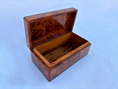 10"×6" Thuya Burl Wood Jewelry Box – Handmade Lockable Jewelry Organizer, Luxury Wooden Storage Box