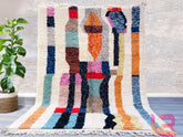 Handwoven Moroccan Wool Rug – Beni Ourain Style – Neutral Cream Shaggy Rug – Eco-Friendly Living Room Carpet