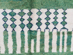Custom Green Beni Ourain Rug – Bohemian Wool Area Rug