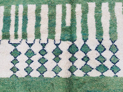 Custom Green Beni Ourain Rug – Bohemian Wool Area Rug