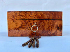 8"×5" Exquisite Moroccan Thuya Wood Jewelry Box – Handmade Luxury Gift Box with Mother of Pearl Inlay, Lockable Design