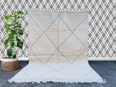 Diamonds Living Room Moroccan Rug - Custom Boujaad Carpet - Beni Ourain Handmade Wool Rug - Traditional Berber Decor