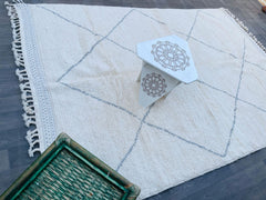 Diamonds Living Room Moroccan Rug - Custom Boujaad Carpet - Beni Ourain Handmade Wool Rug - Traditional Berber Decor