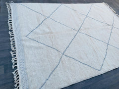 Diamonds Living Room Moroccan Rug - Custom Boujaad Carpet - Beni Ourain Handmade Wool Rug - Traditional Berber Decor