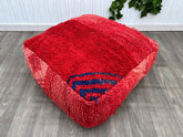 Moroccan-Scandi Pouf - Hygge-Inspired Wool Cushion, Muted Berber Patterns, Cozy Nordic-Boho Hybrid