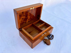7"x4" Handmade Moroccan Thuya Wood Jewelry Box – Unique Aromatic Elegance, Luxury Storage for Gems and Keepsakes