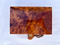 7"x4" Handmade Moroccan Thuya Wood Jewelry Box – Unique Aromatic Elegance, Luxury Storage for Gems and Keepsakes