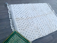 Black Dots Moroccan Rug, Custom Moroccan Rug with Black Dots – Modern & Cozy