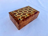 8"x5" Large Thuya Wood Jewelry Box with Lock – Two-Level Jewelry Organizer, Luxury Storage for Women