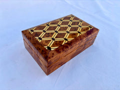 8"x5" Large Thuya Wood Jewelry Box with Lock – Two-Level Jewelry Organizer, Luxury Storage for Women