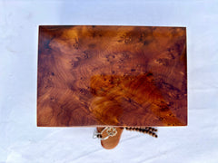 6"x4" Thuja wood box Hand Carved Wooden Multipurpose Keepsake Jewelry, Luxury Lockable Thuja Burl Wood Jewelery Box with Key, Couples Gift