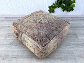 Moroccan Pouf DIY Kit - Unfinished Leather + Tribal Stencils, Craft Your Own Boho Masterpiece