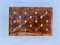 8"x5" inlaid wooden jewelry box Moroccan Thuya Wood Jewelry Box – A Timeless Treasure Chest, Gift Box Lockable.