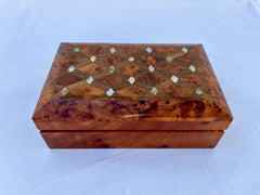 8"x5" inlaid wooden jewelry box Moroccan Thuya Wood Jewelry Box – A Timeless Treasure Chest, Gift Box Lockable.