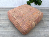 Moroccan Glam Pouf - Velvet & Kilim Mix, Art Deco Patterns, Hollywood Regency Meets Boho Chic