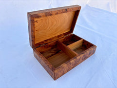8"x5" Jewelry Box Wood Burl, Handmade Jewelry Box with lock ,Moroccan Wooden Jewelry Box, Handmade Solid Thuya wood Burl jewellry Box