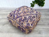 Unique, Moroccan Kilim Pouf, Floor Pouf, Vintage Moroccan Ottoman, Beni Ourain Square Pouf,Yoga Meditation Cushion,Outdoor Red Kilim Pillows