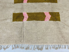 Luxury Moroccan Beni Ourain Rug – Handwoven Cream Wool Carpet – Custom Size for Living Room or Bedroom