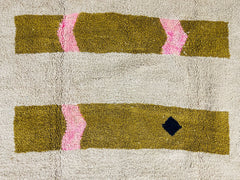 Luxury Moroccan Beni Ourain Rug – Handwoven Cream Wool Carpet – Custom Size for Living Room or Bedroom