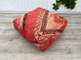 Kechart - Stylish floor ottoman Moroccan pouf, pouf cover, home decor, genuine leather, tissue, chairs and ottomans, seat cushion, footstool
