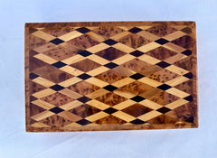 8"x5" Moroccan Solid lockable Jewelry Box,big jewelry Thuya Burl wooden Box Keepsake Storage Inlaid with Mother of pearls,walnut,lemon wood