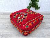 Set of 2 Poufs Moroccan leather pouf, Moroccan Ottoman pouf, moroccan pouffe, Moroccan vintage, leather pouf Darker
