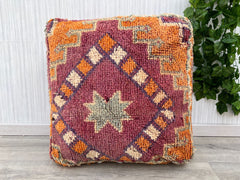 kilim pouf ,Multi Color Moroccan pouf.vintage pouf .Beni ouarain pouf. square pouf .outdoor kilm pouf.Yoga meditation.ottoman pouf,handmade