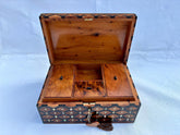 12"×8" Handmade Thuya Wood Jewelry Box with Lock – Mother of Pearl Inlaid, Keepsake Storage Box