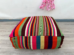 Handmade Moroccan Berber Pouf | Vintage Beni Ourain Floor Cushion | Amazigh Wool Ottoman | Boho Chic Home Decor Free Shipping Gift Idea