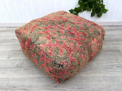 Moroccan boho pouf, Moroccan Foot Stool Ottoman, Vintage Cushion, Moroccan Handmade Pouf Wool, Outdoor Furniture Pouf, berber pouf