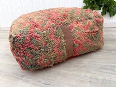 Moroccan boho pouf, Moroccan Foot Stool Ottoman, Vintage Cushion, Moroccan Handmade Pouf Wool, Outdoor Furniture Pouf, berber pouf