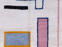 Moroccan Boujaad Rug - Multicolored Wool Carpet - Handmade Berber Rug - Custom Size for Living Room
