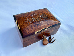 9"x7" Wooden thuya box, jewellery storage box, box made of thuya wood handmade in Morocco, storage box thuya burl, big box thuya beautiful