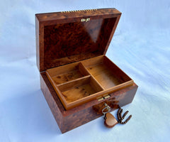 9"x7" Wooden thuya box, jewellery storage box, box made of thuya wood handmade in Morocco, storage box thuya burl, big box thuya beautiful