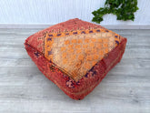 Moroccan Pouf Cover – Vintage Kilim Floor Cushion for Any Room