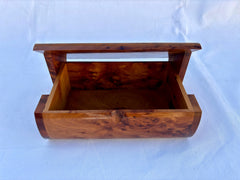 10"x7" Handmade Thuya Burl Wood Jewelry Box – Large Jewelry Organizer, Decorative Storage Box for Women
