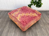 Moroccan Handcrafted Leather Pouf, handmade leather pouf, Moroccan ottoman pouf, Leather Floor Pillow Moroccan Pouf Ottoman Footstool