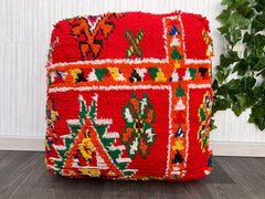 Large Berber Pillow-Vintage Moroccan Rug Pillow-Berber Vintage Wool Cushion-Old Boujaad Pillow-Berber Cushion-Moroccan Rug Throw Pillow