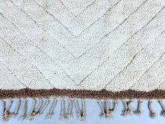 Brown Line Authentic Boujaad Moroccan Rug - Handmade Berber Carpet - Bohemian Design - Custom Sizes for Any Room