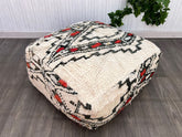 Moroccan Floor Cushion, Cushion Handmade Pouf, Nursery Room Square Pouf, Berber Natural Artwork Bedroom Sofa, Pouf Ottoman