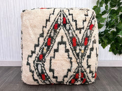 Moroccan Floor Cushion, Cushion Handmade Pouf, Nursery Room Square Pouf, Berber Natural Artwork Bedroom Sofa, Pouf Ottoman