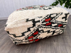 Moroccan Floor Cushion, Cushion Handmade Pouf, Nursery Room Square Pouf, Berber Natural Artwork Bedroom Sofa, Pouf Ottoman