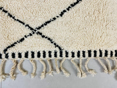 Diamonds Authentic Moroccan Berber Rug - Handwoven Beni Ourain Wool Carpet - Custom Cream Area Rug for Living Room