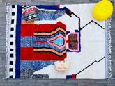 Colorful Moroccan Boujaad Rug – Handmade Berber Carpet – Custom Multicolored Area Rug for Living Room or Bedroom