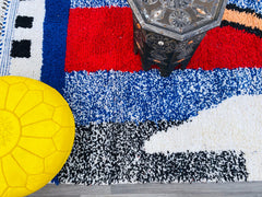 Colorful Moroccan Boujaad Rug – Handmade Berber Carpet – Custom Multicolored Area Rug for Living Room or Bedroom