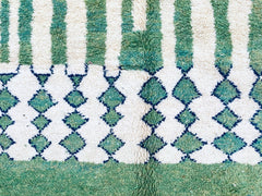 Custom Moroccan Rug - Handwoven Boujaad Berber Carpet - Green Bohemian Design - Perfect for Home Decor